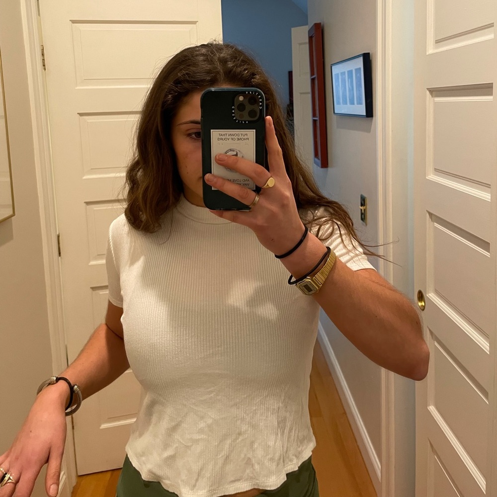 Ribbed mock neck Zara Basic Tee